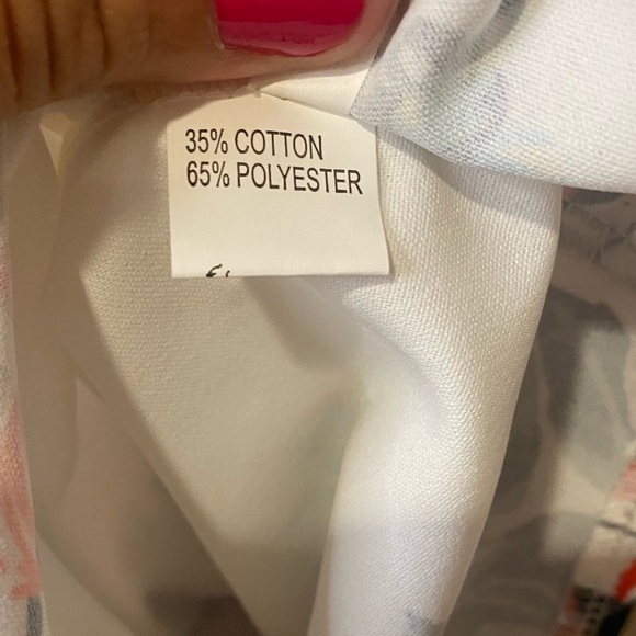 Floral Blouse white with tie knot with mid length sleeve size L ☀️ - Picture 14 of 15